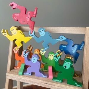 OranguTangle Colorful Wooden Monkey Building Blocks Stacking Children's Game